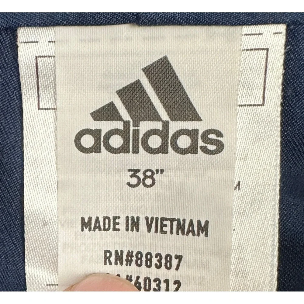 Adidas Shorts Mens 38 Navy Blue Chino Golf Performance Activewear Flat Front